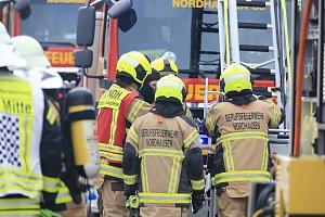 Gro&szlig;einsatz in der Bochumer Stra&szlig;e in Nordhausen