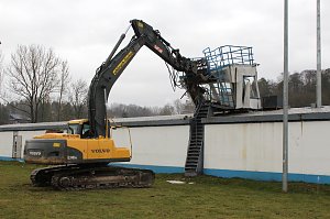 Abriss der Sprecherkabine im AKS