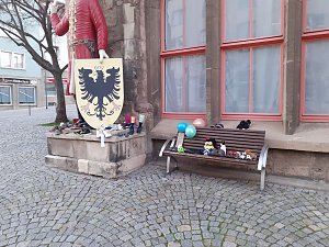 Protestaktion vorm Nordh&auml;user Rathaus