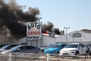Brand eines Autohauses bei Nordhausen