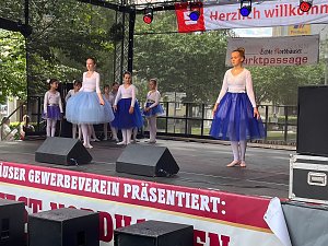 Die Eleven des Tanzstudios Radeva beim Weinfest am Rathaus 