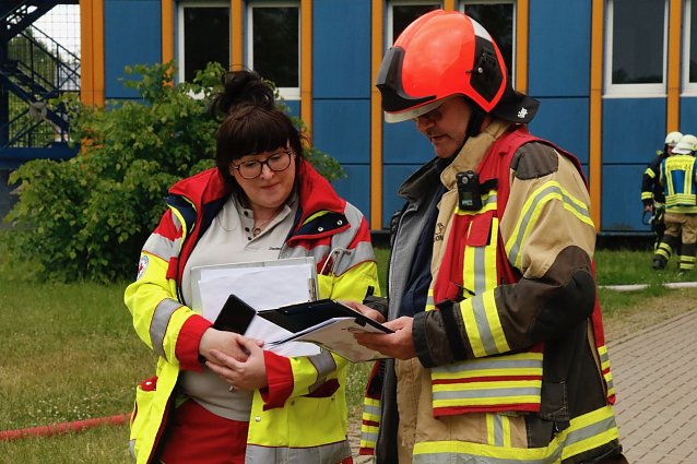 Auf dem Schachtbaugel&auml;nde fand heute eine Gro&szlig;&uuml;bung von Feuerwehr und Rettungskr&auml;ften statt