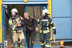 Auf dem Schachtbaugel&auml;nde fand heute eine Gro&szlig;&uuml;bung von Feuerwehr und Rettungskr&auml;ften statt