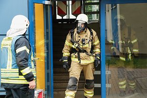 Auf dem Schachtbaugel&auml;nde fand heute eine Gro&szlig;&uuml;bung von Feuerwehr und Rettungskr&auml;ften statt