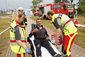 Auf dem Schachtbaugel&auml;nde fand heute eine Gro&szlig;&uuml;bung von Feuerwehr und Rettungskr&auml;ften statt