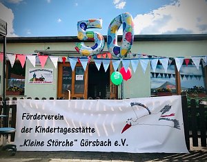 Die "Kleinen St&ouml;rche" in G&ouml;rsbach feierten den 50. Geburtstag ihres Kindergartens mit einer gro&szlig;en Festwoche
