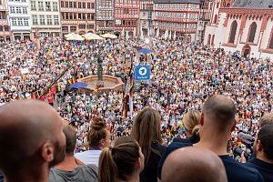 Empfang der Nationalmannschaft in Frankfurt