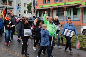 Demonstrationszug durch die Nordh&auml;user Innenstadt