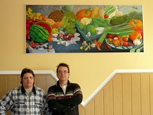 Gemälde, Künstler, Belegschaft und Gäste im Kochhaus
