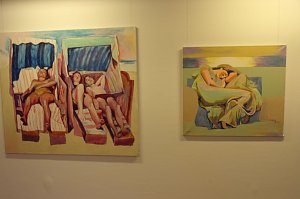 Vernissage in der Kreissparkasse - 30 Acrylbilder von Lutz Bolldorf sind derzeit zu sehen