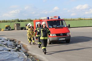 Feuerwehr&uuml;bung an der Biomethananlage in Bielen