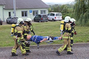 Feuerwehr&uuml;bung an der Biomethananlage in Bielen