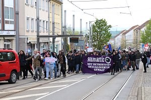 Demonstrationszug durch die Nordh&auml;user Innenstadt