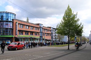 Demonstrationszug durch die Nordh&auml;user Innenstadt