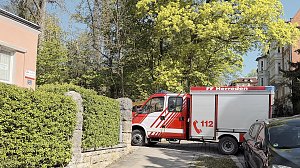 Feuerwehrleute der freiwilligen Feuerwehr Herreden bei einem &Uuml;bungseinsatz