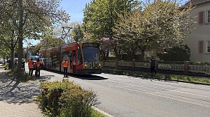Verkehrsunfall in der Oberstadt, PKW mit Straßenbahn kollidiert