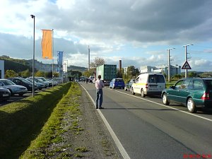 Erdfall-Stau