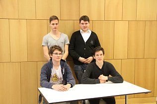Bild: F&uuml;r sie geht es weiter nach Weimar: Arvid, Pascal, Max und Benedict