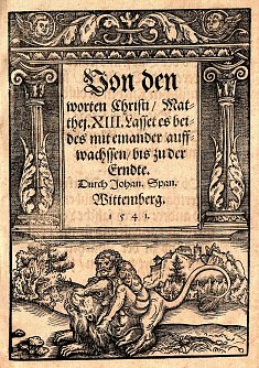 Titelblatt zu Nordh&auml;user Predigttexten mit einem Holzschnitt von Lucas Cranach d. &Auml;., 1541    (Foto: Museum Tabakspeicher)