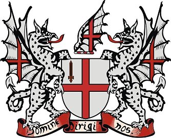 Drachen und Georgskreuz - das Londoner Wappen (Foto: Dr. Wolfgang R. Pientka)