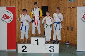 F&uuml;nf Nordh&auml;user Karatesch&uuml;ler traten zu den Landesmeisterschaften in Schmalkalden an (Foto: Sven Schr&ouml;ter)