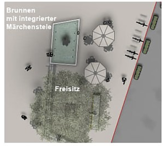 Das Becken des M&auml;rchenbrunnens wird gr&ouml;&szlig;er, das Areal abgesenkt.  (Foto: Stadtverwaltung Nordhausen)