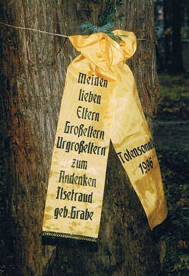 Schleife an einem Baum des Alten Friedhofs (Foto: Archiv Kneffel)