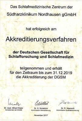 Urkunde (Foto: S&uuml;dharz Klinikum)