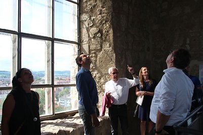 Stadtf&uuml;hrung Nordhausen/Petriturm � Delegation Bochum und Vorsitzende des Freundschaftsvereins, Hans-Joachim Tischer (Foto: Pressestelle Stadt Nordhausen)