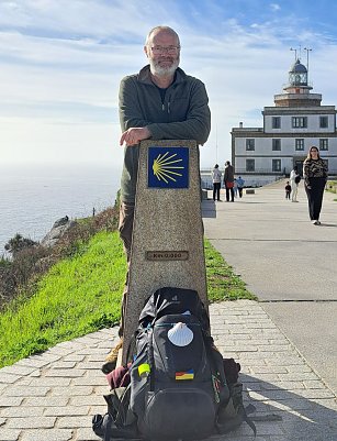 R&uuml;diger Neitzke am Endpunkt in Finisterre. (Foto: R&uuml;diger Neitzke)