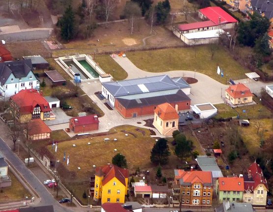 Luftaufnahme vom Wasserwerk in der Puschkin-Stra&szlig;e (Foto: WVN)