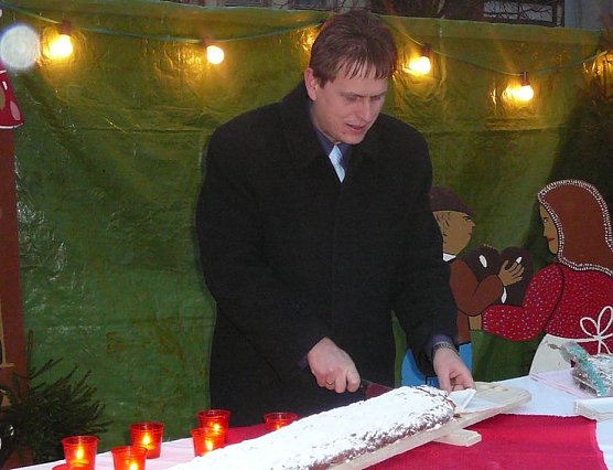 Wird wieder den Stollen anschneiden - Bürgermeister Matthias Ehrhold (Foto: privat) Wird wieder den Stollen anschneiden - Bürgermeister Matthias Ehrhold (Foto: privat)