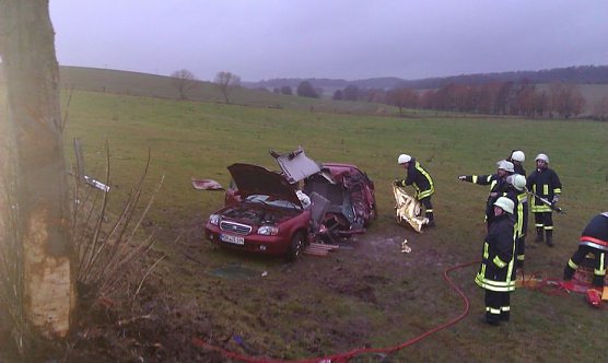 Unfall zwischen Mackenrode und Limlingerode (Foto: N. Kratzin)
