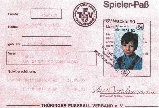 Der Spielerpass (Foto: Wacker Nordhausen) Der Spielerpass (Foto: Wacker Nordhausen)