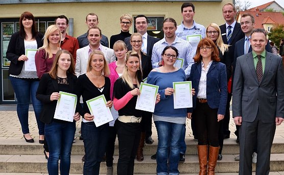 Stipendiaten, Pr&auml;sident und F&ouml;rderer (Foto: T. Schneppe)