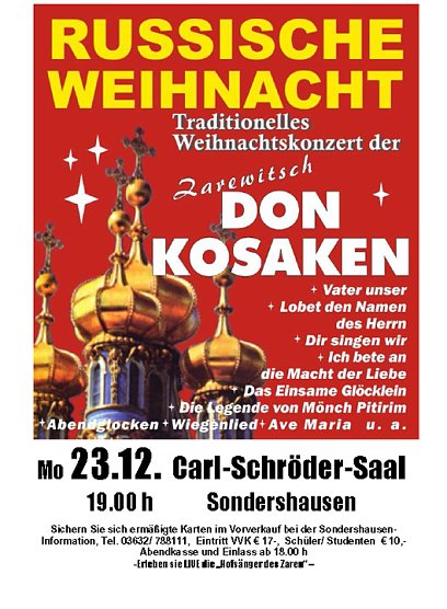 Russische Weihnacht Foto: Stadt Sondershausen