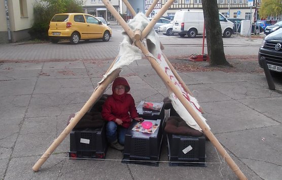 Bude gebaut (Foto: F. Tuschy) Bude gebaut (Foto: F. Tuschy)