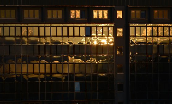 Gespiegelter Sonnenuntergang (Foto: W. Kaiser)