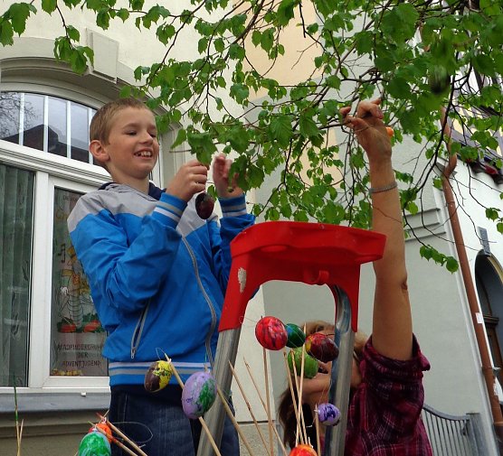 Ostereier aufhängen (Foto: privat) Ostereier aufhängen (Foto: privat)