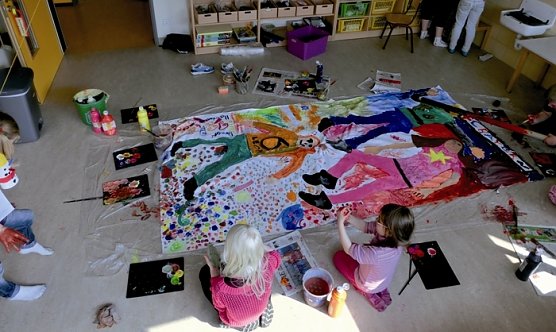 Erste Ergebnisse des Kunstprojektes (Foto: Jens Fröhlich) Erste Ergebnisse des Kunstprojektes (Foto: Jens Fröhlich)