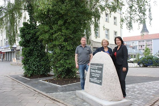 Das Denkmal f&uuml;r Thomas M&uuml;ntzer erstrahlt in neuem Glanz (Foto: Patrick Grabe)