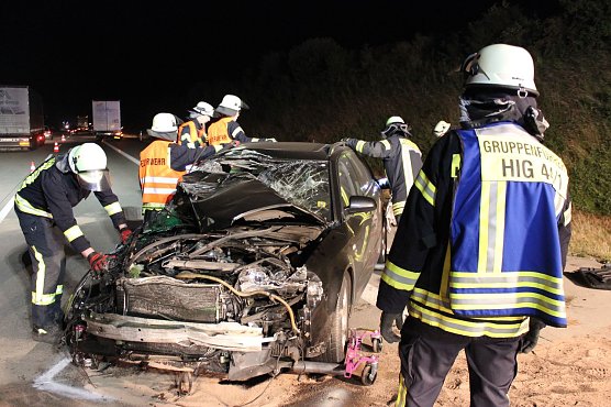 Unfall auf der A 38 (Foto: Feuerwehr Heiligenstadt)