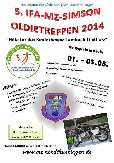 "MZ-Stammtisch und Simson Klan Nordthüringen" (Foto: "MZ-Stammtisch und Simson Klan Nordthüringen") "MZ-Stammtisch und Simson Klan Nordthüringen" (Foto: "MZ-Stammtisch und Simson Klan Nordthüringen")