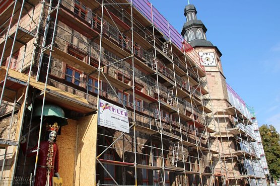Eingerüstet (Foto: P. Grabe|Stadtverwaltung Nordhausen) Eingerüstet (Foto: P. Grabe|Stadtverwaltung Nordhausen)