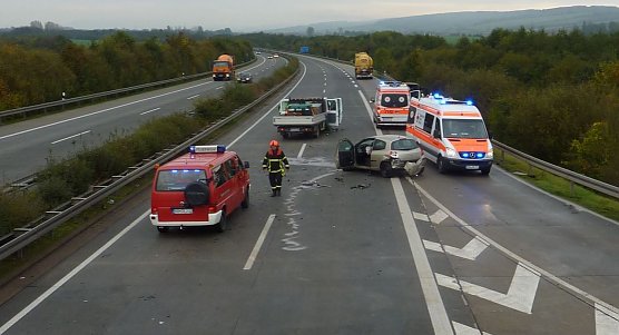 Unfall auf der A 38 (Foto: Angelo Glashagel)