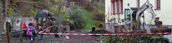Baustelle am &Ouml;kumenischen Kindergarten in Nordhausen (Foto: nnz)