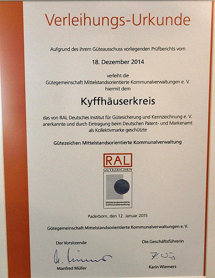 Zertifizierung als Mittelstandsorientierte Kommunalverwaltung (Foto: Karl-Heinz Herrmann)