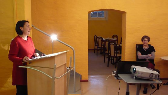 Hinsching beim Vortrag (Foto: privat) Hinsching beim Vortrag (Foto: privat)