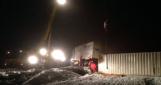 Bergung auf der B4 (Foto: privat) Bergung auf der B4 (Foto: privat)