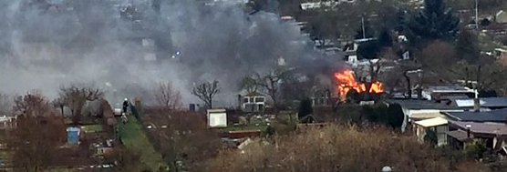 Feuer in Kleingartenanlage (Foto: A. Hartung)
